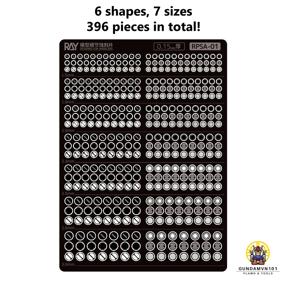 PHỤ KIỆN MÔ HÌNH CAO CẤP RAY STUDIO PHOTO-ETCHED SHEET - Chi tiết kim loại metal parts không gỉ custom mod gundam - Ảnh 7