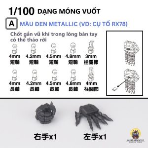 [MỚI] PHỤ KIỆN BÀN TAY ĐỘNG 1/100 DL DALIN MODEL VER 3.0 (MG FM RE) - Mô hình lắp ráp thay thế gundam transformer