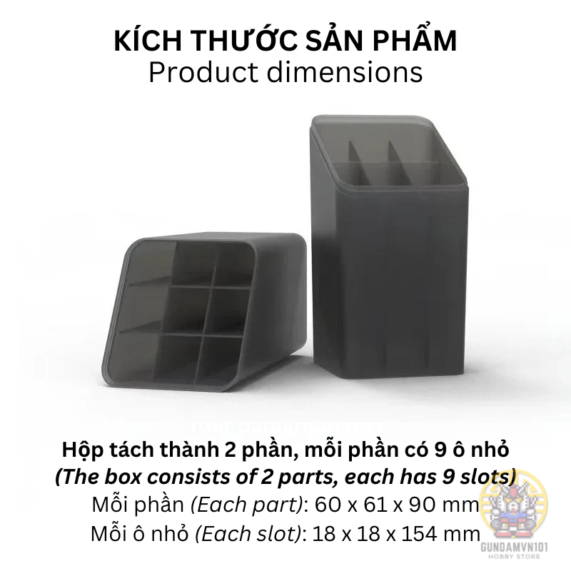 HỘP ĐỰNG BÚT 18 NGĂN DSPIAE BOX-8 MARKER STORAGE BOX - chứa bút sơn bút chì bút bi dụng cụ mô hình - Ảnh 2