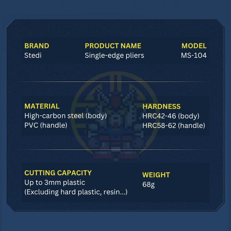 KỀM SƠ CẤP STEDI SINGLE-EDGE PLIERS MS-104 - Kìm 1 lưỡi chuyên dùng cắt nhựa dụng cụ lắp ráp mô hình - Ảnh 6