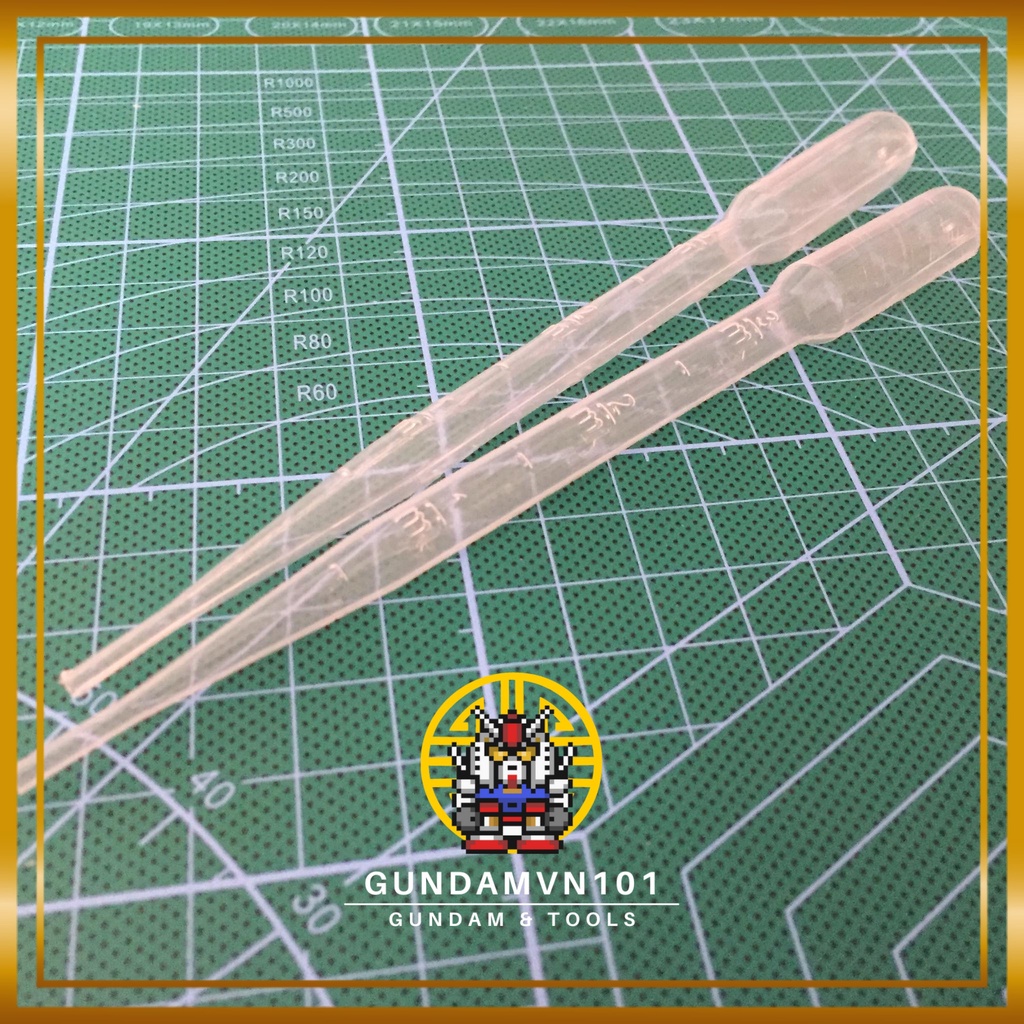 BỘ 2 PIPET PASTEUR 3ML CÓ CHIA VẠCH - Ống nhỏ giọt nhựa định lượng dung dịch, hóa chất, sơn và màu vẽ thí nghiệm