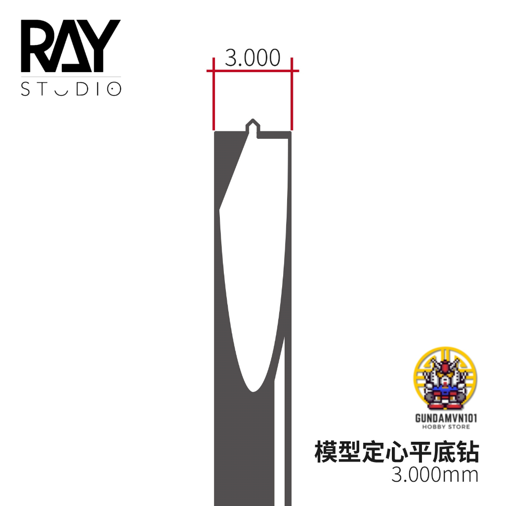 MŨI KHOAN ĐÁY PHẲNG ĐỊNH TÂM CAO CẤP RAY STUDIO MODEL CENTERING FLAT BLADE DRILL BITS - Dụng cụ custom mô hình gundam