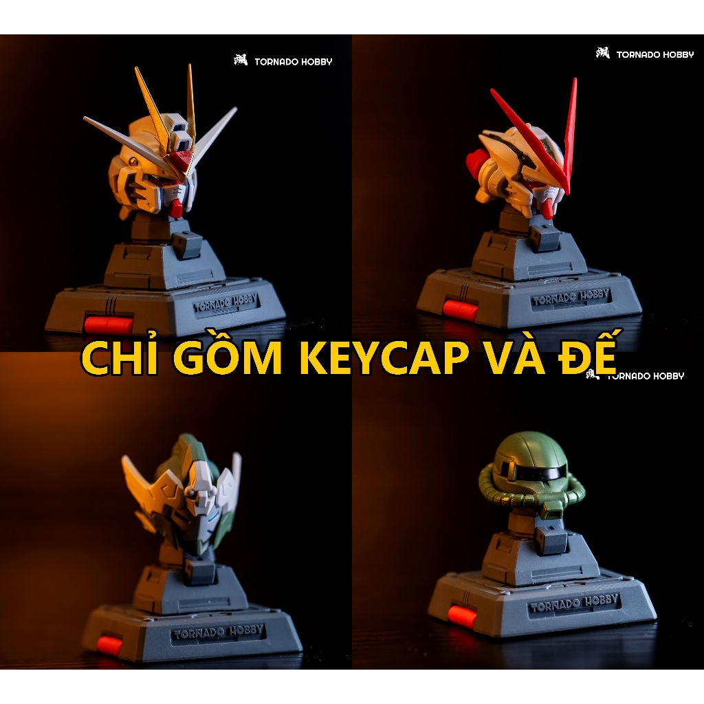 KEYCAP GẮN HEAD GUNDAM KÈM ĐẾ TRƯNG TORNADO HOBBY - lắp ráp keycap gundam bàn phím cơ - Ảnh 2