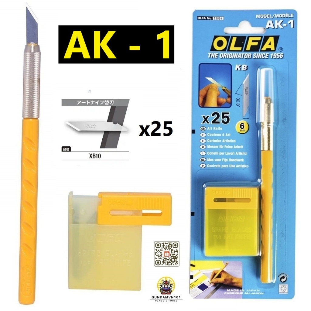 DAO OLFA NHẬT BẢN AK-1 AK-5 10B 216BY - Dao trổ kỹ thuật cắt giấy handmade diy gọt nhựa nhựa thừa mô hình Gundam Gunpla