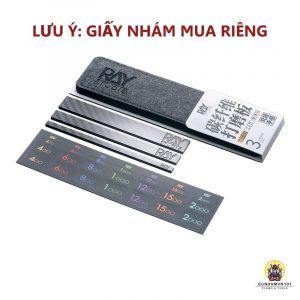[TẶNG TÚI, STICKER] BỘ 3 THANH CARBON CHÀ NHÁM RAY STUDIO (GIẤY NHÁM MUA RIÊNG) - Dũa đánh bóng dụng cụ mô hình gundam