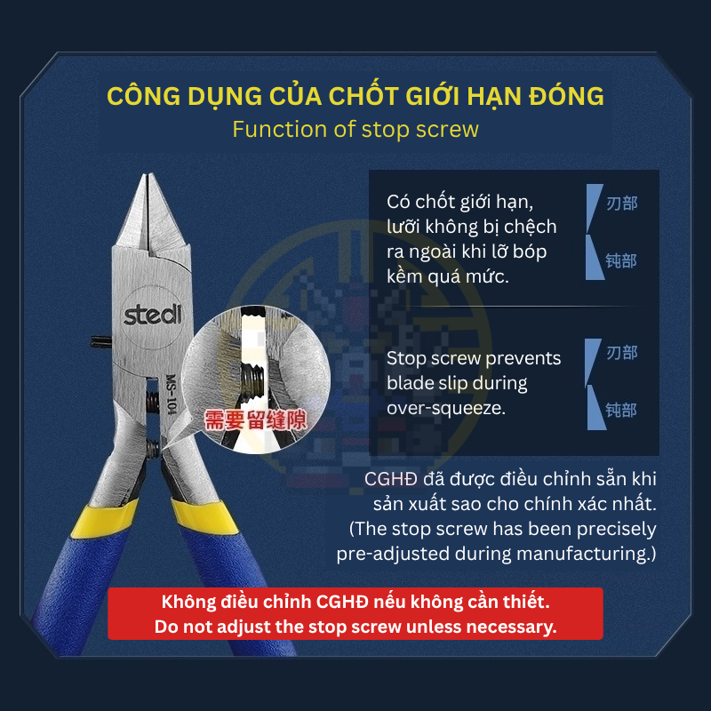 KỀM SƠ CẤP STEDI SINGLE-EDGE PLIERS MS-104 - Kìm 1 lưỡi chuyên dùng cắt nhựa dụng cụ lắp ráp mô hình - Ảnh 4